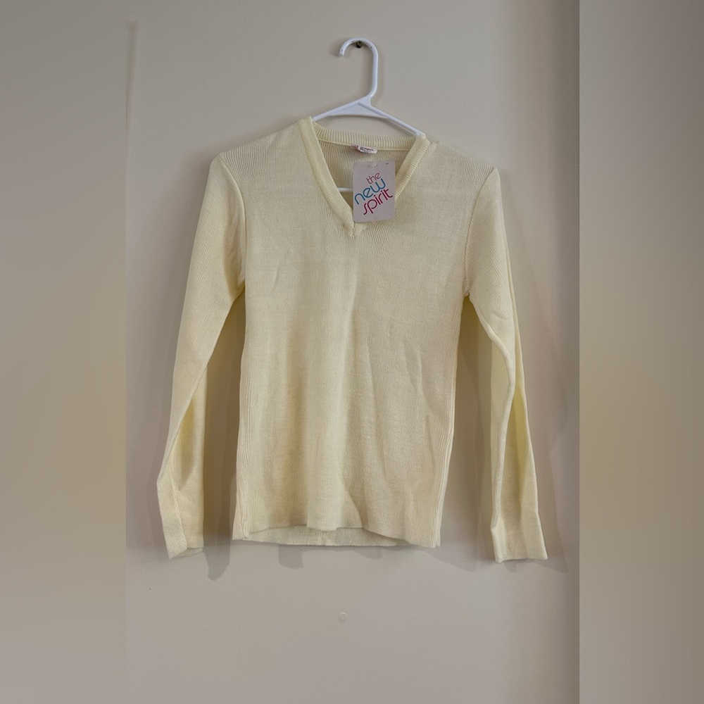 Cream Cotton Medium Sweater